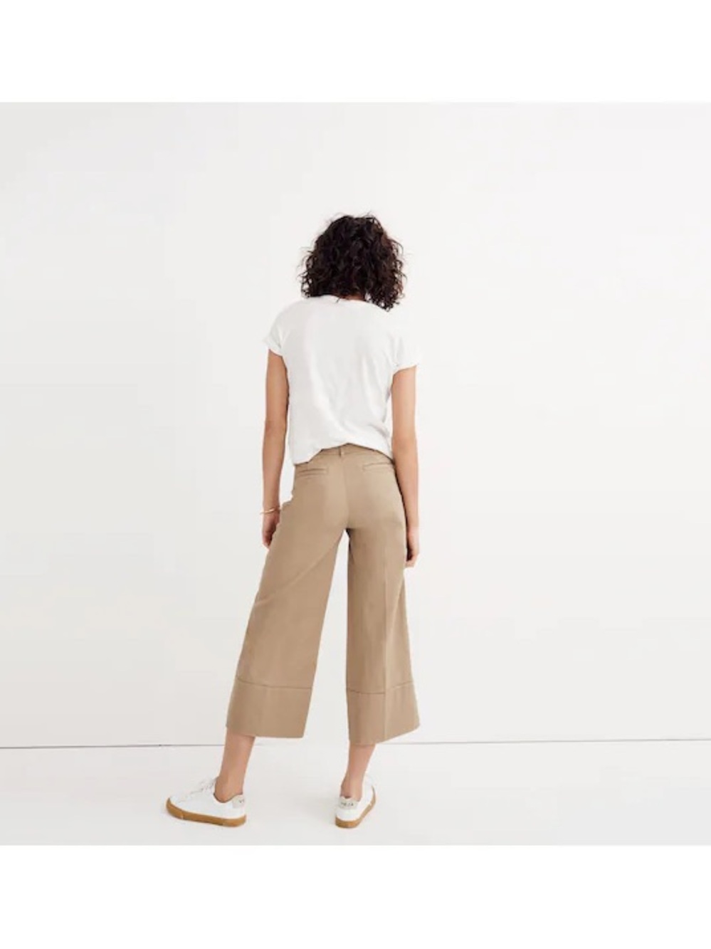 Madewell Langford Wide-Leg Crop Pants Light Latte Khaki 29 - Picture 2 of 8